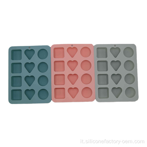 Stampo di silicone gelato a cuore quadrati quadrati